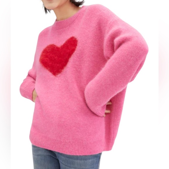 Say What Pink Heart Sweater Size Medium. - Picture 1 of 11